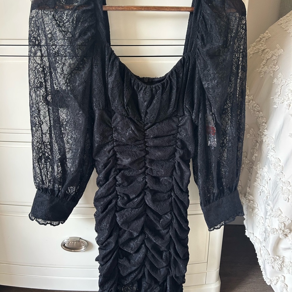 Zara Black Lace Dress - Picture 5 of 12